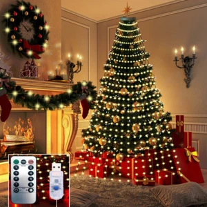 320LED Christmas Tree Waterfall Lights Fairy String Outdoor Waterproof Decor RGB - Picture 1 of 16