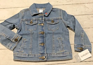 Little girls jean jacket with heart 2t New Jean Jacket Heart Collar B551 24 mos - Picture 1 of 6