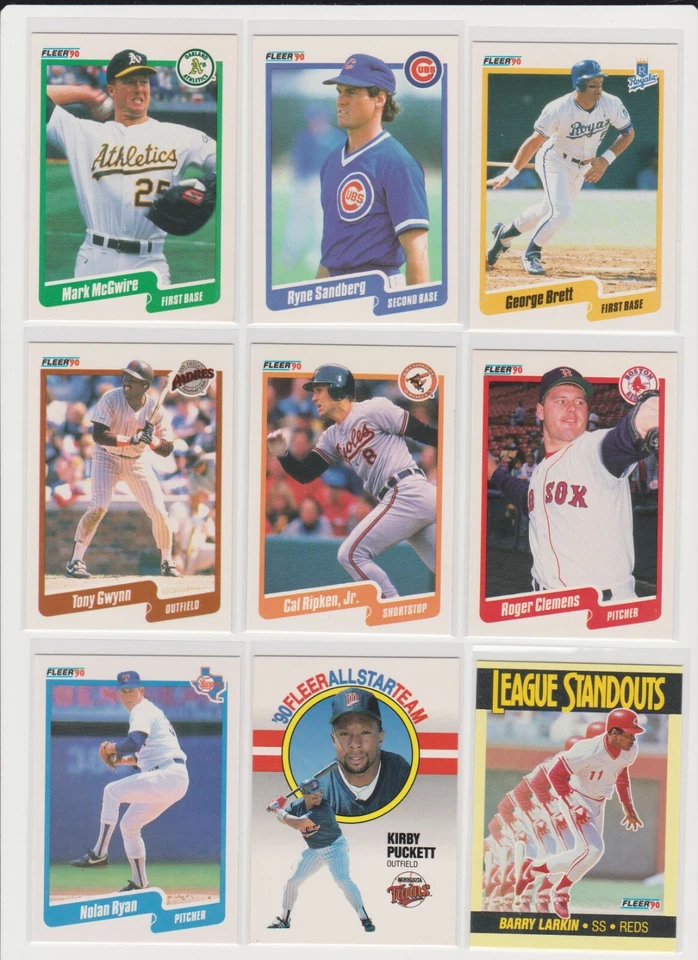 1990 Fleer Baseball you pick base stars RC rookie inserts Hall of Famers NM - Image 1 of 1