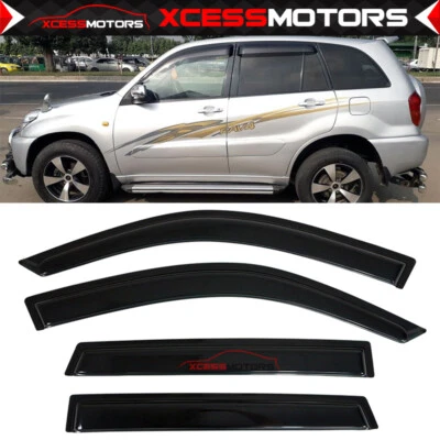 Fits 01-05 Toyota RAV4 Slim Style Side Window Visors Rain Deflectors Guards 4PCS Foto 1 de 4