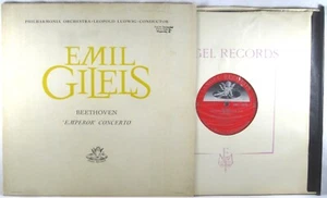 ANGEL RED 1958 UK Beethoven GILELS Piano Concerto #5 Emperor WOODEN DOWEL 35476 - Picture 1 of 5