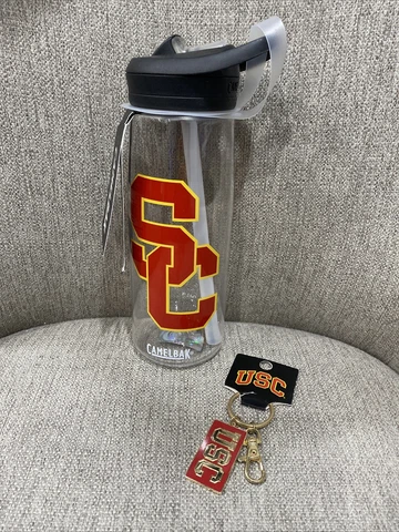 USC Trojans Camelbak 750ml Plastic Water Bottle Southern California  Keychain Cover