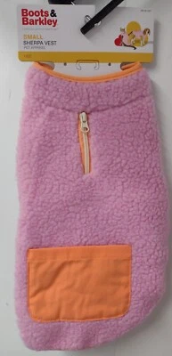 NUEVO CON ETIQUETAS Botas y Barkley Ropa para Mascotas Chaleco Sherpa Rosa Talla Pequeña Hasta 20 libras Perro/Gato Foto 1 de 4