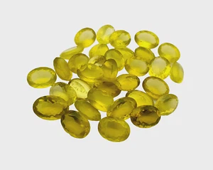 Lote de 5 piedras preciosas sueltas de cuarzo limón natural corte ovalado 16*22-17*24 mm 114 CT - Imagen 1 de 4
