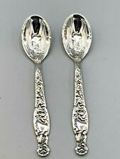 Heraldic by Whiting Div. of Gorham Sterling pair of Demitasse Spoons 4 1/8"