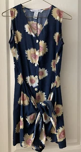 VTG  80”s 90”s Jonathan Martin Floral Wrap Sleeveless Romper Mini Dress Small - Picture 1 of 10