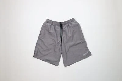 Vintage Y2K Nike Mens Medium Reflective Swoosh Running Jogging Gym Shorts Gray - Image 1 of 4
