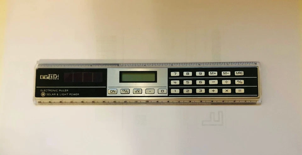 DigiTech Electronic Solar & Light Powered Calculator Ruler Metric Conversions Foto 1 de 4