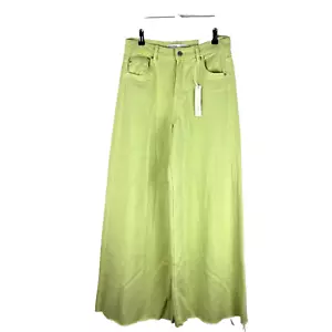 Bershka Womens Jeans Green UK 10 Maxi Wide Leg High Rise Denim BNWT EU 38 US 6 - Picture 1 of 22