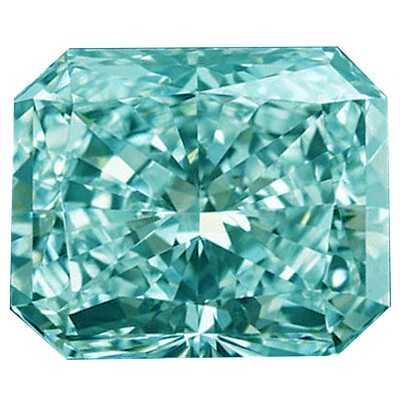 8.60 ct vvs1/13.60mm SKY BLUE RADIANT CUT LOOSE MOISSANITE DIAMOND RING/PENDANT - Image 1 of 2