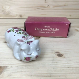 Vintage Avon Pampered Piglet Ceramic Pomander Brazil Ceramic Pig New In Box 1978 - Picture 1 of 11