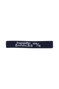 Segunda Guerra Mundial Luftwaffe escuadrón de caza Boelcke n.º 2 1916-18 EM cuff title - Imagen 1 de 1