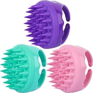 3 Pcs Hair Scalp Massager Shampoo Brush, Silicone Scalp Brush Handheld Shower - Picture 1 of 7