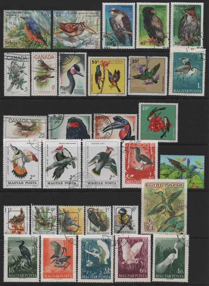 Birds small lot of used stamps Serbia Canada - Image 1 of 1