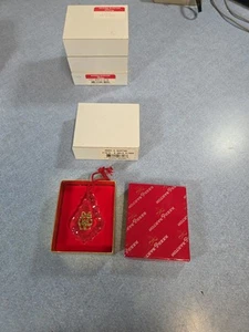 REED & BARTON Sterling & Crystal 12 Days of Christmas Ornament 5 Gold RingsX1815 - Picture 1 of 4