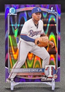 David Ortiz Jr 2025 Bowman 1st Bowman Chrome Purple RayWave /250 #BCP-29 Rangers - Bild 1 von 3