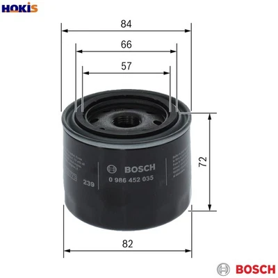 OIL FILTER 0 986 452 035 FOR NISSAN MA12S 1.2L MA10S 1.0L 4cyl MARCH I - Image 1 of 4