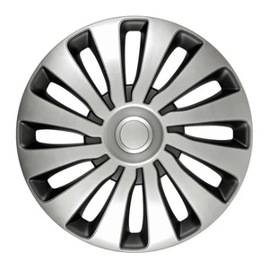 16" Wheel Trims For VW POLO 09-17 Covers Hub Caps Silver & Black - Picture 1 of 4