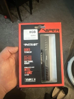 Patriot Viper 3 Black 8GB PC3-12800 DDR3-1600MHZ Dual Channel XMP New - Image 1 of 2