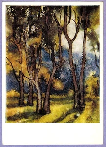Latvia painter K.Suninsh 1971 Russian postcard AT THE EDGE OF THE FOREST - Picture 1 of 2