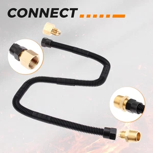 1/2" OD X 3/8" ID 24" Non-Whistle Flexible Flex Gas Line Connector Kit, 3/8" Mal - Picture 1 of 6