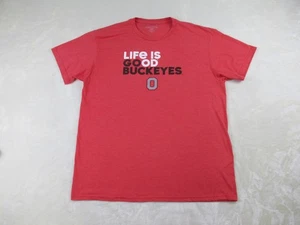 Ohio State Buckeyes Shirt Mens Extra Large Red Life Is Good Football NCAA - Picture 1 of 12