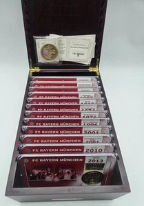FC BAYERN MÜNCHEN MÜNZE Vergoldet Sammlung Mit Box DEUTSCHER MEISTER Pokalsiege✅ - Bild 1 von 24