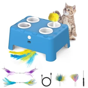 Juguetes interactivos para gatos, juguete automático para gatos 2 en 1, 4 agujeros ratones golpean un gato topo... - Imagen 1 de 7