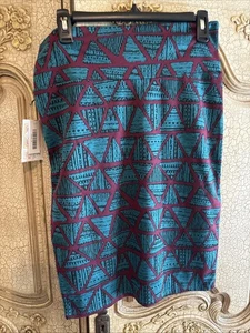 LuLaRoe Women's Pencil Skirt Cassie Size M NWT Teal Green Wine Purple - Picture 1 of 7