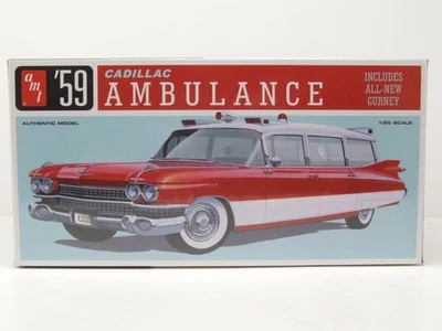 Cadillac Ambulanza 1959 Modellino Auto Kit Costruzione Plastica 1:25 AMT - Immagine 1 di 4