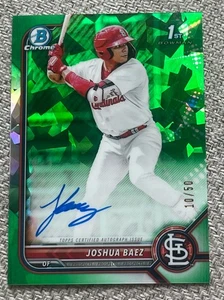 2022 1st Bowman Chrome Sapphire Joshua Baez Auto Green 10/50 BSPA-JB Cardinals - Bild 1 von 8