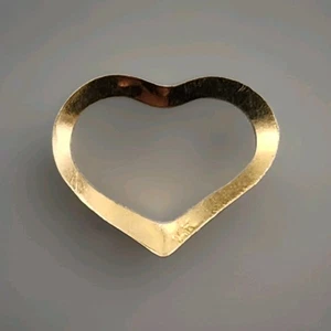 14K Yellow Gold Heart Charm Floating Miniature Tiny 1/4" Minimalist Vintage 14Ct - Picture 1 of 7
