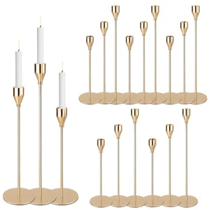 Portavelas de oro a granel, soporte para velas cónicas para juego de centro de mesa... - Imagen 1 de 9