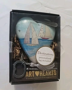 Ltd Demdaco Art Hearts Life's A Beach adorno de pie con llave velero náutico - Imagen 1 de 15
