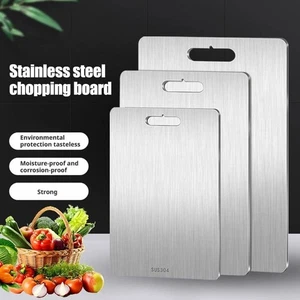 Stainless Steel Choppping Board Double-Sided Cutting Boards Cooking for Kitchen - Picture 1 of 23