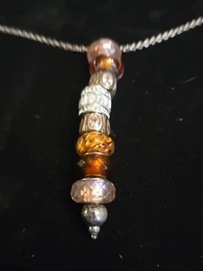 Collar Chamilia Plata Esterlina Cadena Gota 8 Dijes 28" Cristal de Murano y Rin - Imagen 1 de 11