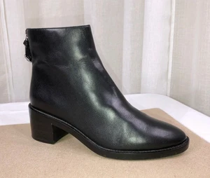 COLE HAAN Grandseries Waterproof Leather Back Zip Block Heel Bootie US 8 B Black - Picture 1 of 24