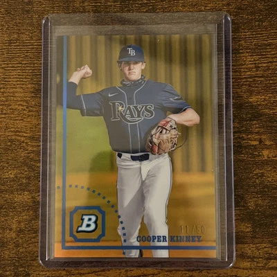 2022 Bowman Heritage Chrome Prospects Gold #BHPC80 Cooper Kinney ROOKIE /50 - Image 1 of 3