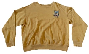 Spongebob Squarepants Yellow Embroidered Sweatshirt Men Large / XL - Picture 1 of 6