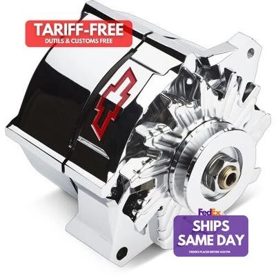 Proform 141-155, One Alternator Recessed Red Bowtie Emblem Chrome Performance Pa - Image 1 of 4