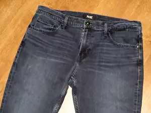 Men's PAIGE Dark Wash Stretch FEDERAL Slim Straight Leg Jeans 35 X 30 - Picture 1 of 6