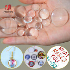 Round Flat Back Transparent Clear Glass Dome Cabochon Jewelry Making Wholesale