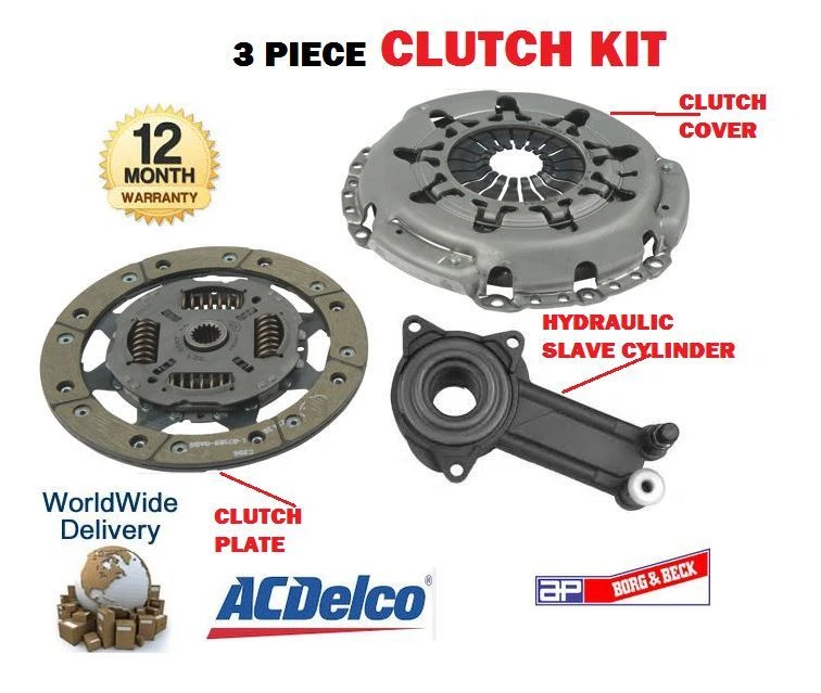 FOR FORD FIESTA 1.8D 1995-2000 3 PIECE CLUTCH KIT WITH CONCENTRIC SLAVE BEARING - Image 1 of 1