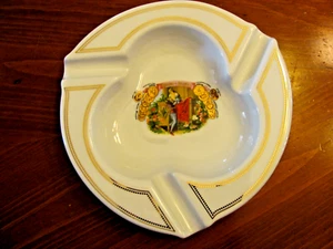 ROMEO & JULIETA MEDALLIONS DE ORO LG WHITE & GOLD PORCELAIN CIGAR ASHTRAY MINT - Picture 1 of 10