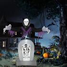 6FT LED Inflatable Halloween Grave & Grim Reaper Yard Blow Up Lighted Decoration