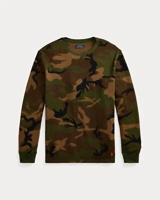 Polo Ralph Lauren Para Hombre Crew Camuflaje Punto Gofre Camisa para Dormir Camuflaje Verde, M Foto 1 de 4