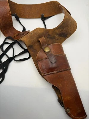 Vintage Smith & Wesson S&W Colt H&R 4 1/2" Leather Shoulder Revolver Gun Holster - Image 1 of 3
