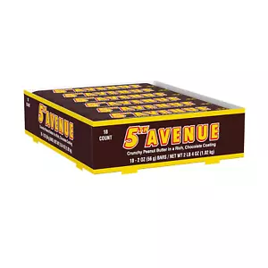 5TH AVENUE Chocolatey Coated Crunchy Peanut Butter Candy Bars, 2 Oz (18 Count) - Picture 1 of 12