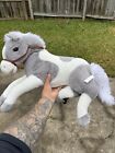 20" Toys R Us Animal Gray & White Horse Pony Plush Stuffed Animal 2016 Rare