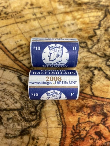 2008 Us Mint P And D Half Dollar Roll Cover